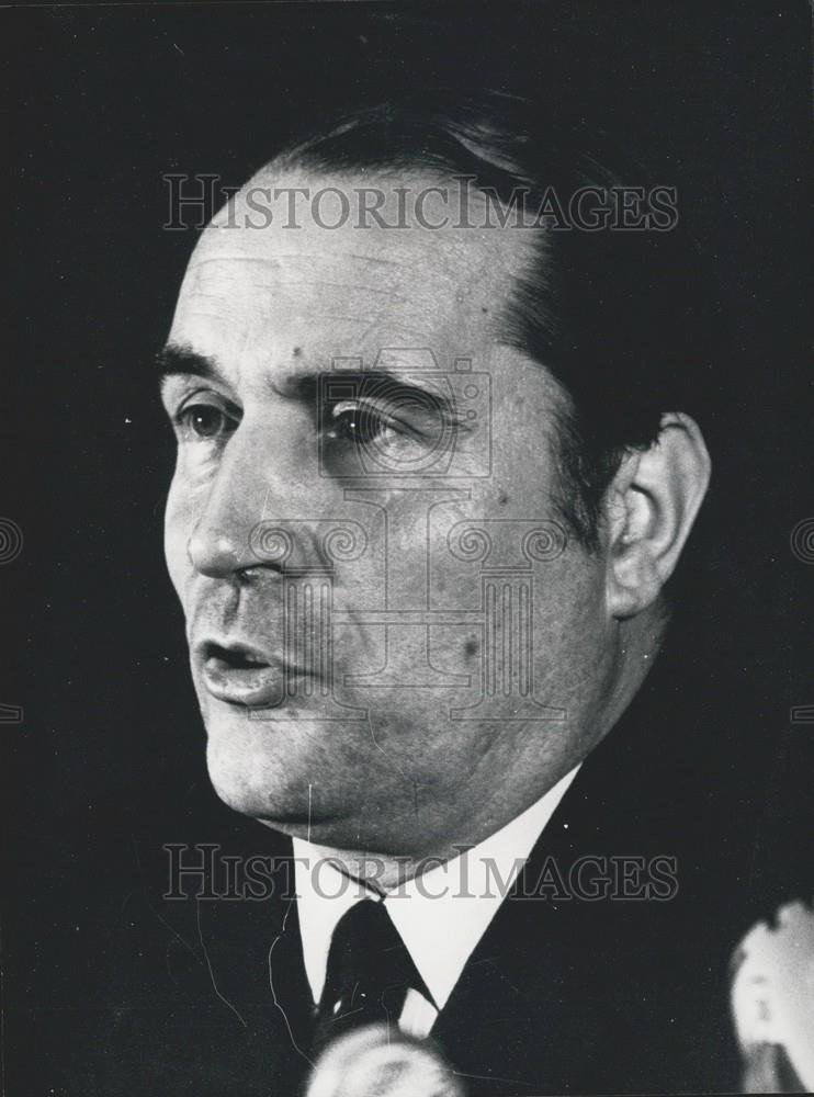 1968 Press Photo Leftist Leader Francois Mitterand at a Press Conference - Historic Images