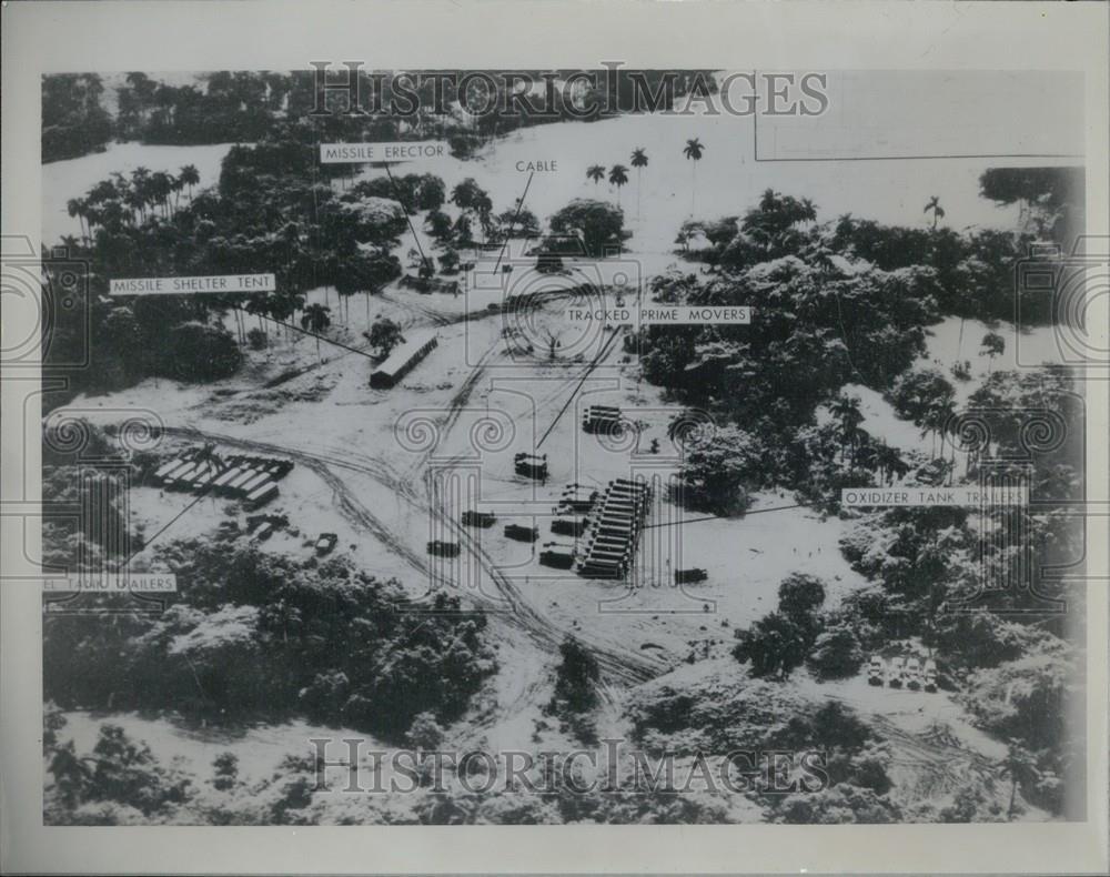 Press Photo Aerial View Of Missile Camp - Historic Images