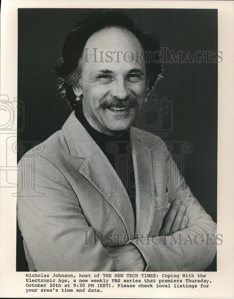 1983 Press Photo Nicholas Johnson, host of THE NEW TECH TIMES - cvp26171 - Historic Images