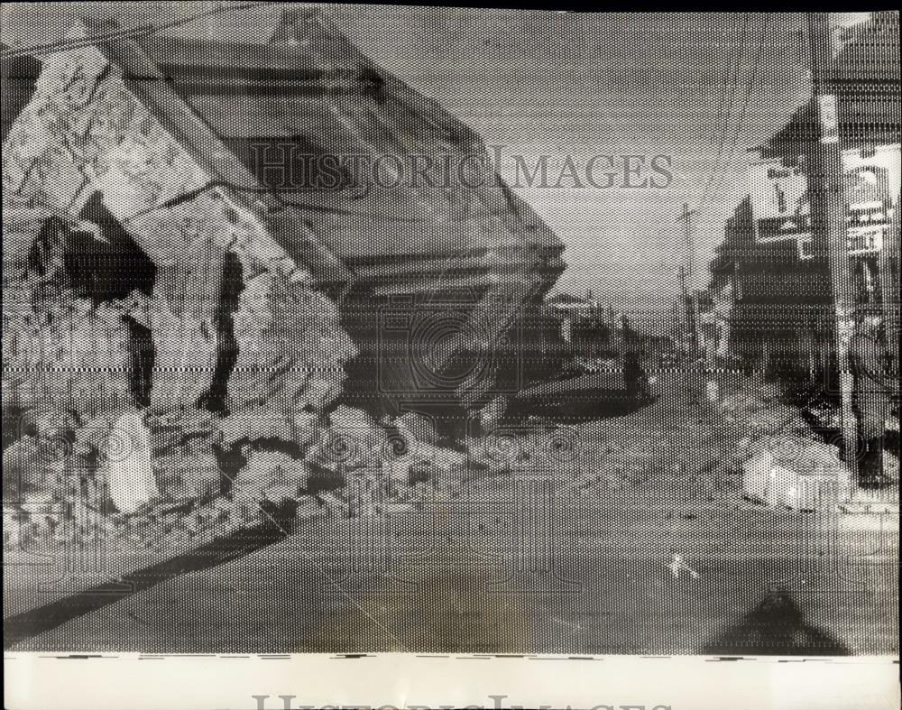 Press Photo Ruins of church from Chilean earthquake - Historic Images