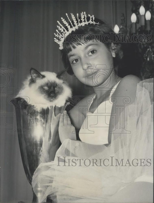 1963 Press Photo Child and Burmese cat - Historic Images