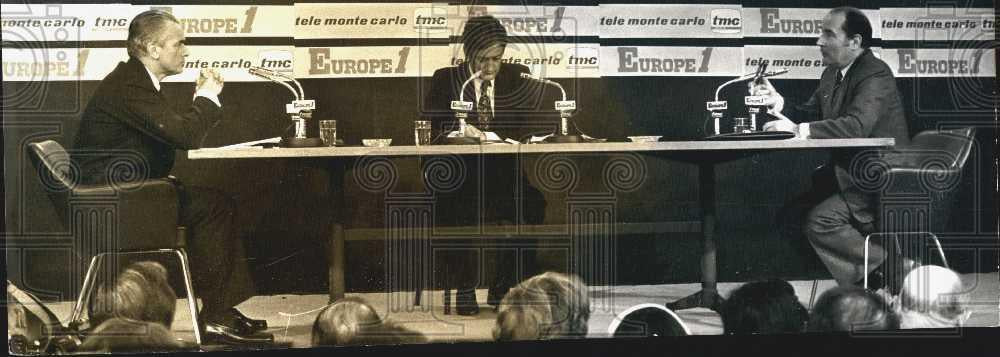 Press Photo Jacques Delmas and Francois Mitterrand of France - Historic Images