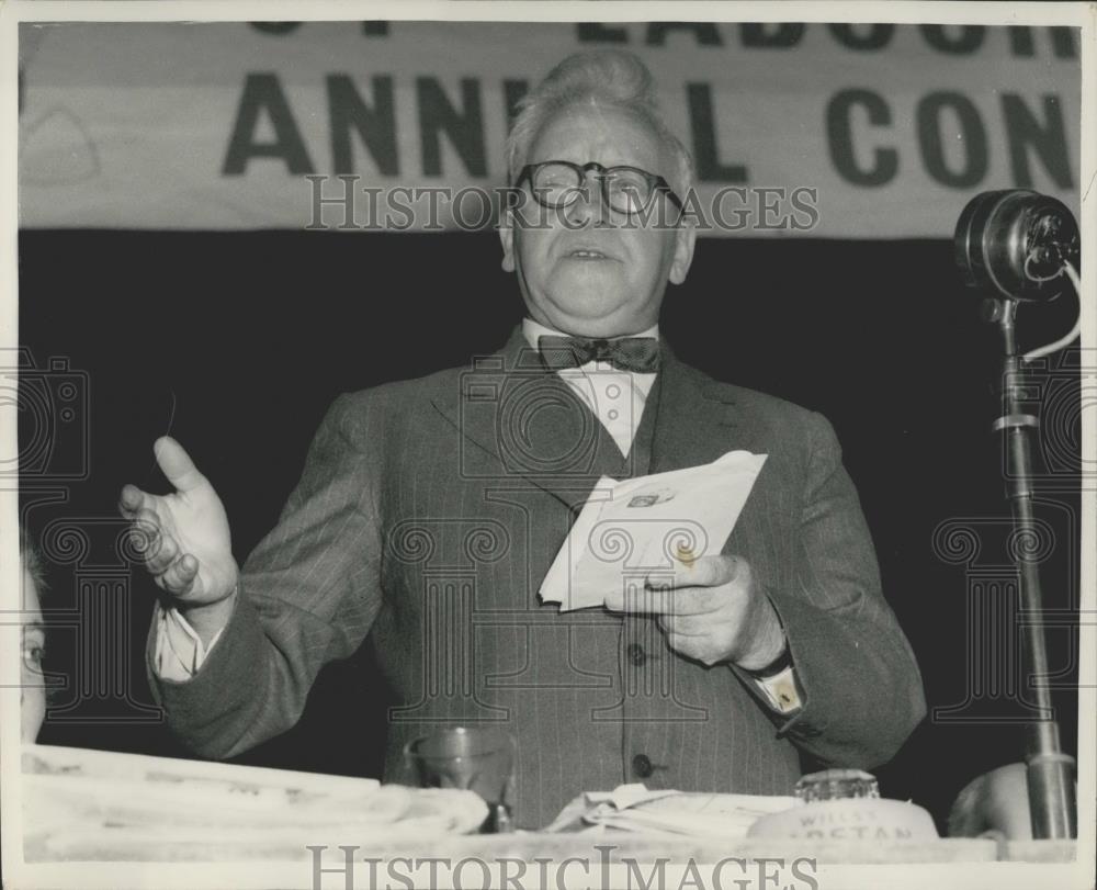 1955 Press Photo Labour Party Conference Speaker Herbert Morrison At Margate - Historic Images