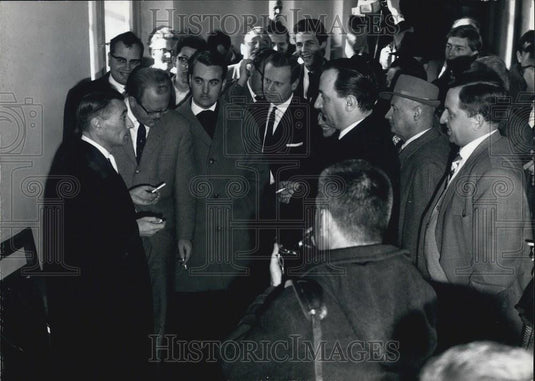 1962 Press Photo Rudolf Augstein is not Free Say the Lawyer Dr.Josef Augstein - Historic Images