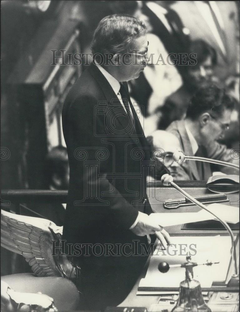 Press Photo Louis Mermaz Gives Assembly Inauguration Speech - Historic Images