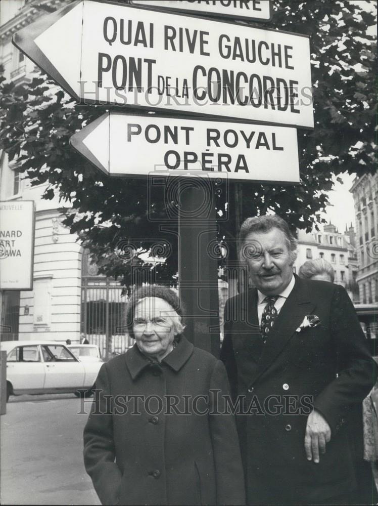 1973 Press Photo Mussolini&#39;s Wife and Son in Paris - Historic Images