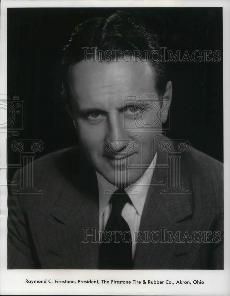 1958 Press Photo Raymond Firestone, President of Firestone Tire &amp; Rubber Co. - Historic Images