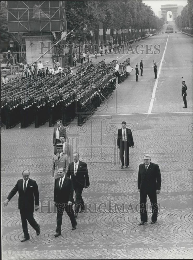 1984 Press Photo Mitterand on Bastille Day in Paris - Historic Images