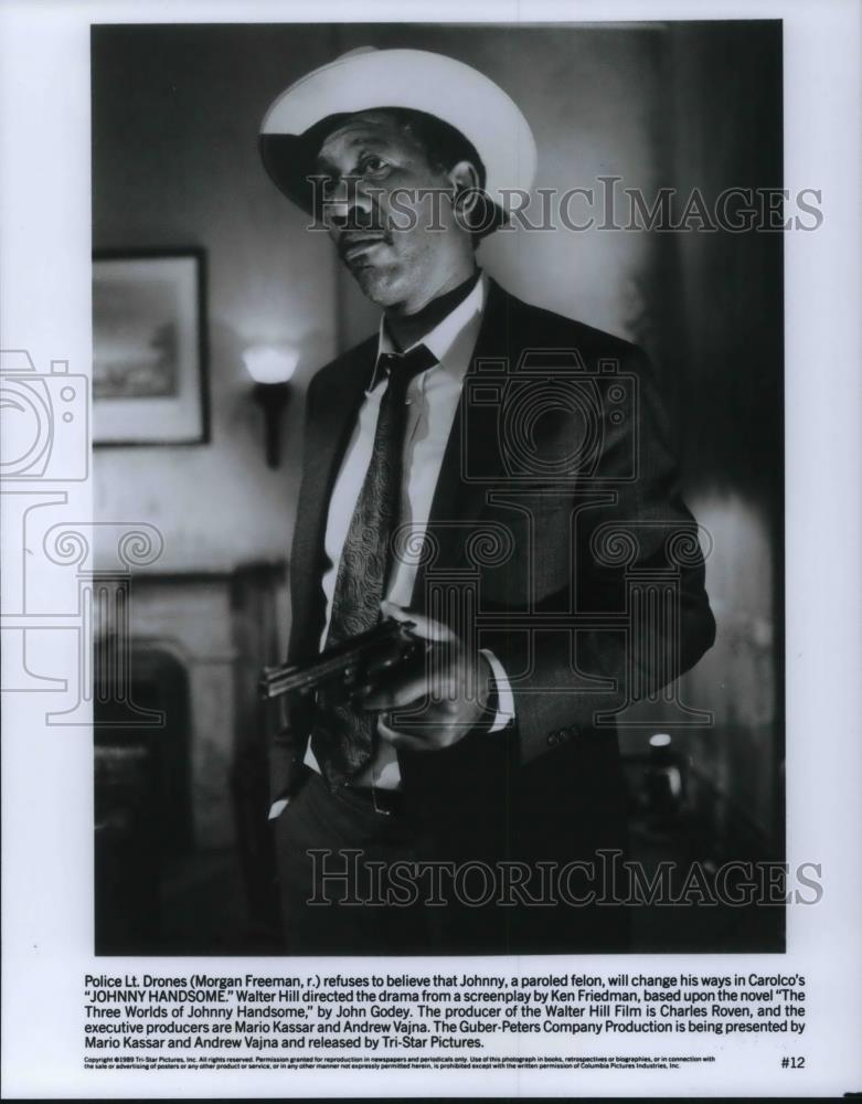 1990 Press Photo Morgan Freeman stars as Lt. Drones in Johnny Handsome - Historic Images