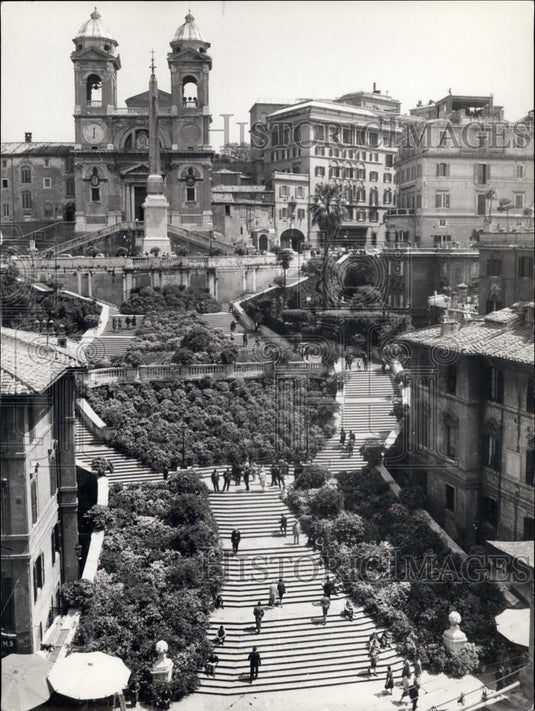 1963 Press Photo Steps of P. Sza Di Spagna - Historic Images