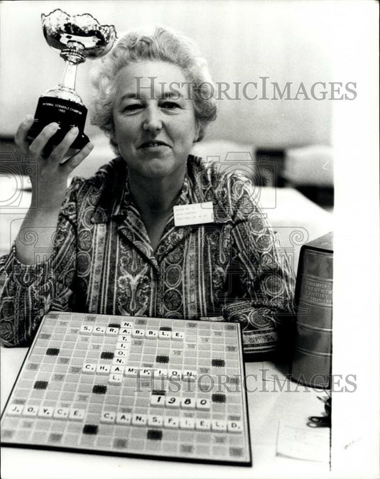 1980 Press Photo National Scrabble champion; Mrs. Joyce Cansfield - Historic Images