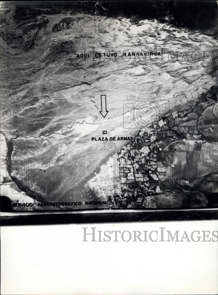 1971 Press Photo Map showing site of Peruvian earthquake - Historic Images