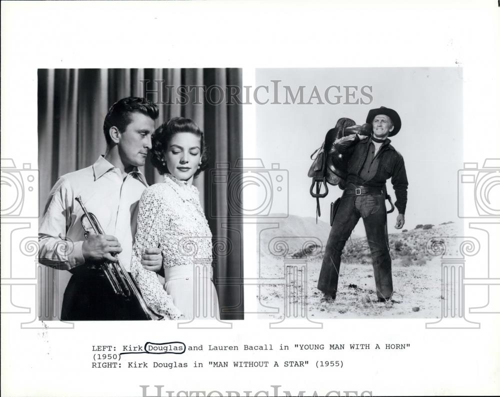 Press Photo Kirk Douglas, Lauren Bacall - Historic Images