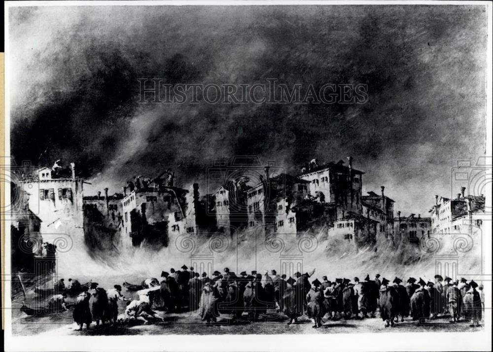 1968 Press Photo &quot;Fire in San Marucola District&quot; by Italian Francesco Guardi - Historic Images