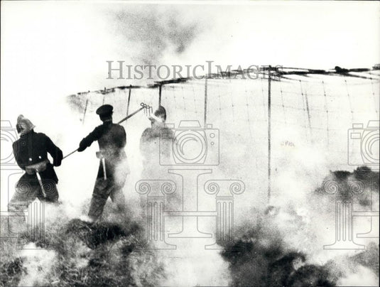Press Photo Stuntman Killed in Tunnel of Fire - Historic Images