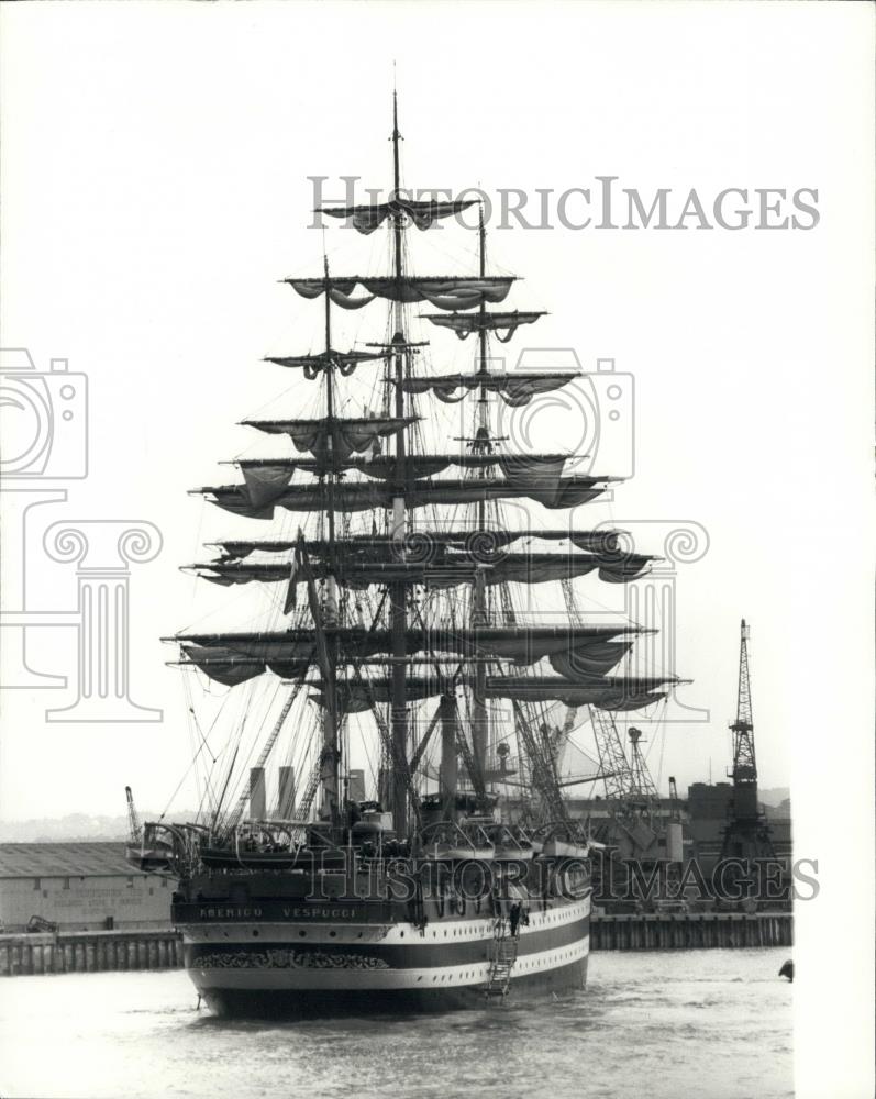 1974 Press Photo Italian Navy&#39;s Sail Training Ship Amerigo Vespucci - Historic Images