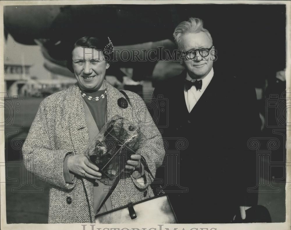 1955 Press Photo Opposition Deputy Leader Herbert Morrison With Wife Edith - Historic Images