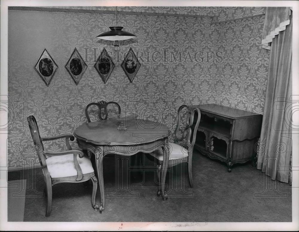 1963 Press Photo Alman Arms Model Apartment Decor & Furniture - Historic Images