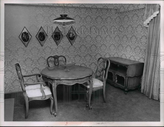 1963 Press Photo Alman Arms Model Apartment Decor & Furniture - Historic Images