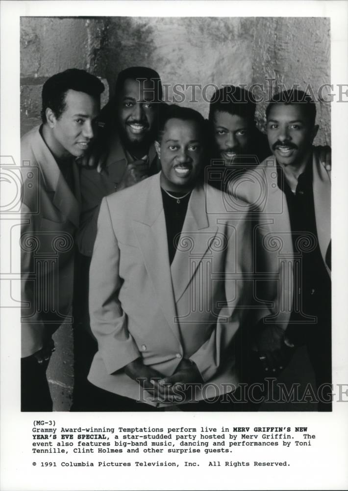 1992 Press Photo The Temptations on Merv Griffins New Years Eve Special - Historic Images