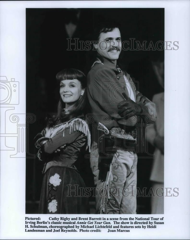 1993 Press Photo Cathy Rigby and Brent Barrett in the musical Annie Get Your Gun - Historic Images