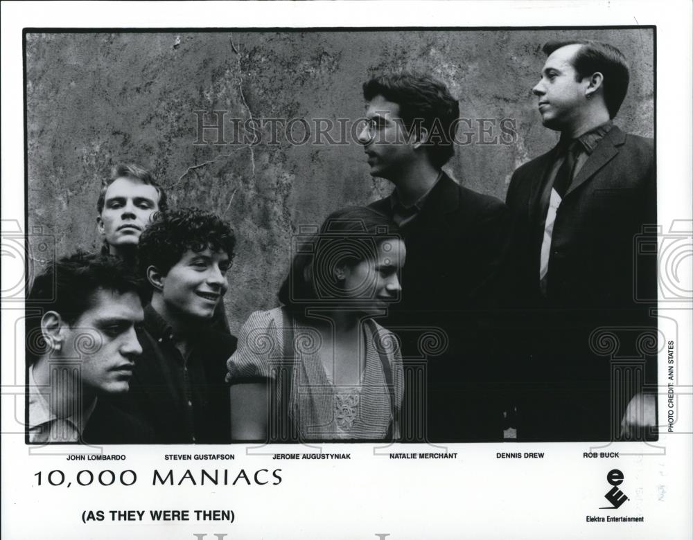 1991 Press Photo John Lombardo, Steve Gustafson, Dennis Drew of 10,000 Maniacs - Historic Images