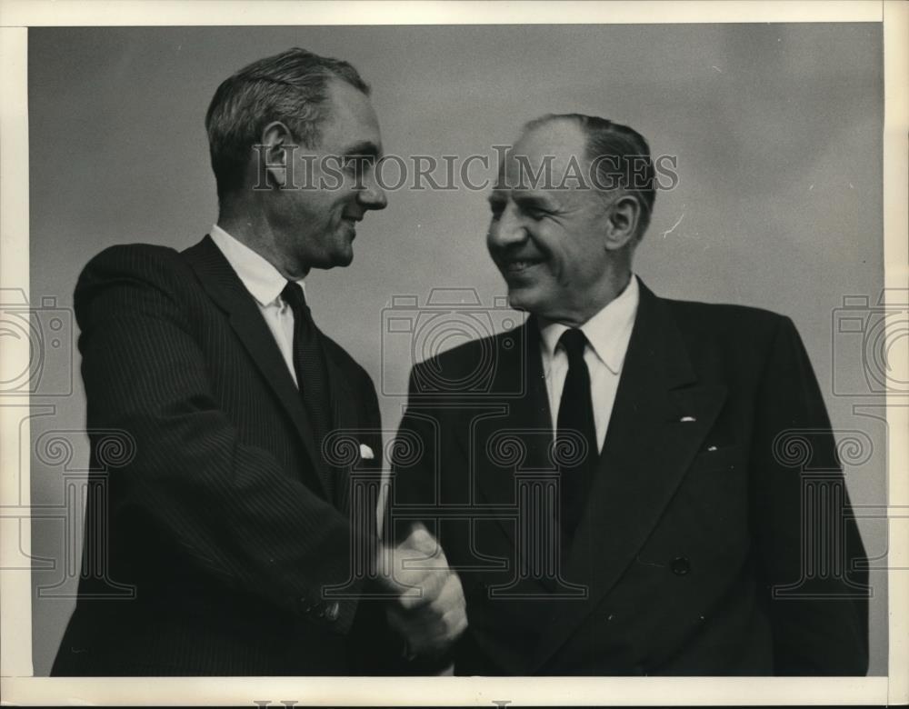 1957 Press Photo Secretary Of State Robert Murphy &amp; Robert McKinney - Historic Images