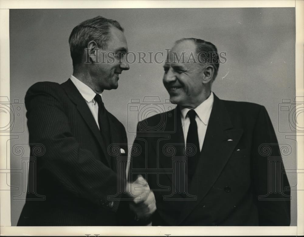 1957 Press Photo Secretary Of State Robert Murphy & Robert McKinney - Historic Images