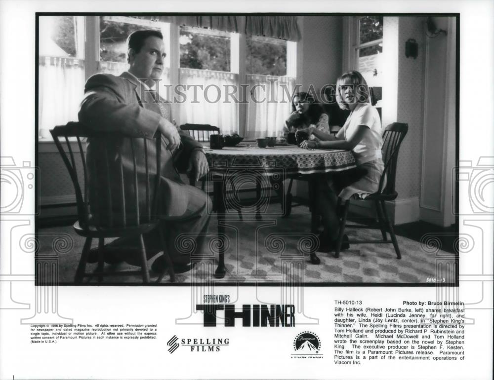 1996 Press Photo Robert John Burke Lucinda Jenny Joy Lentz in Thinner - Historic Images