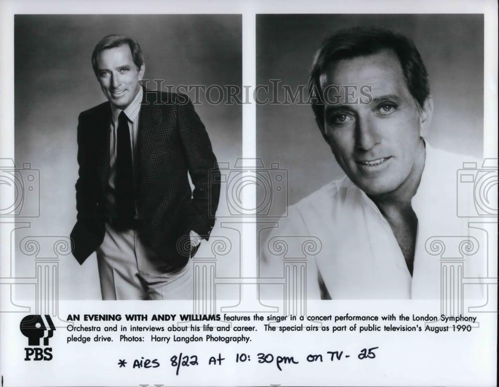 Press Photo AN EVENING WITH ANDY WILLIAMS with the London Symphony Orchestra - Historic Images