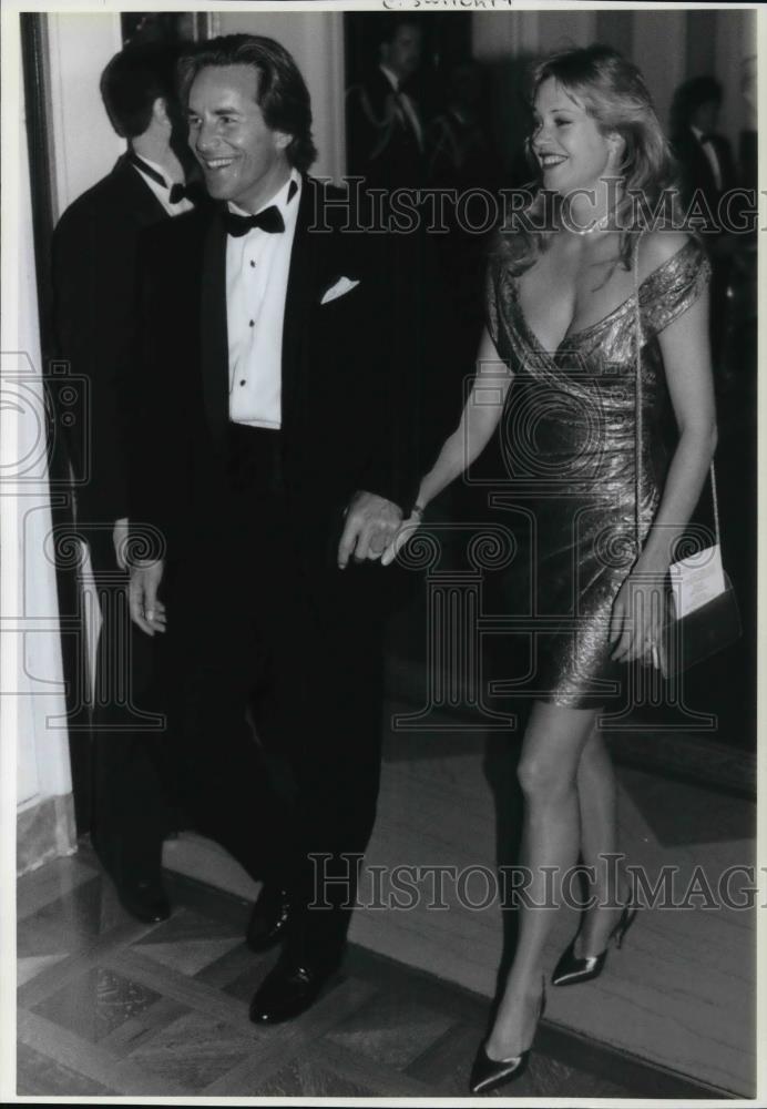 1992 Press Photo Don Johnson wife Melanie Griffith at the White House - Historic Images