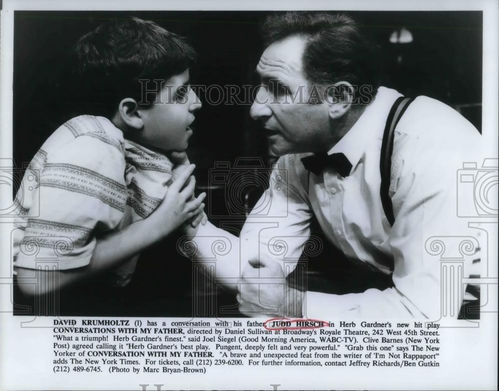 1993 Press Photo David Krumholtz and Judd Hirsch in Conversations with my Father - Historic Images