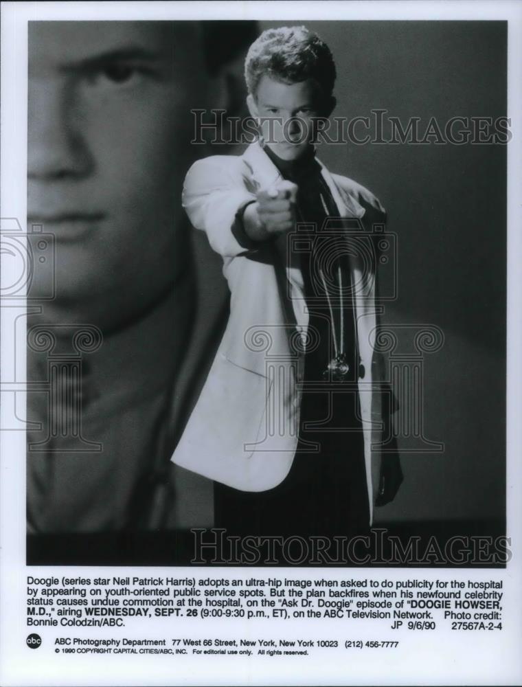 1991 Press Photo Patrick Neil Harris In Doogie Howser MD - cvp21780 - Historic Images