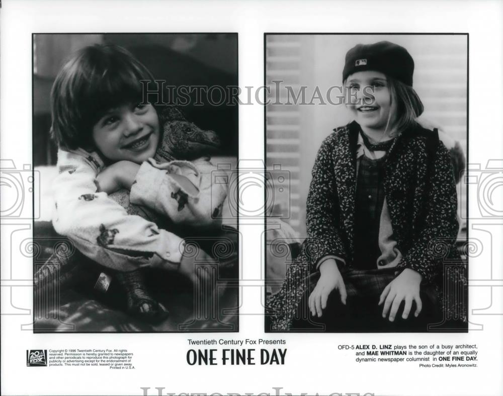 1996 Press Photo Alex D. Linz and Mae Whitman in One Fine Day - cvp23078 - Historic Images