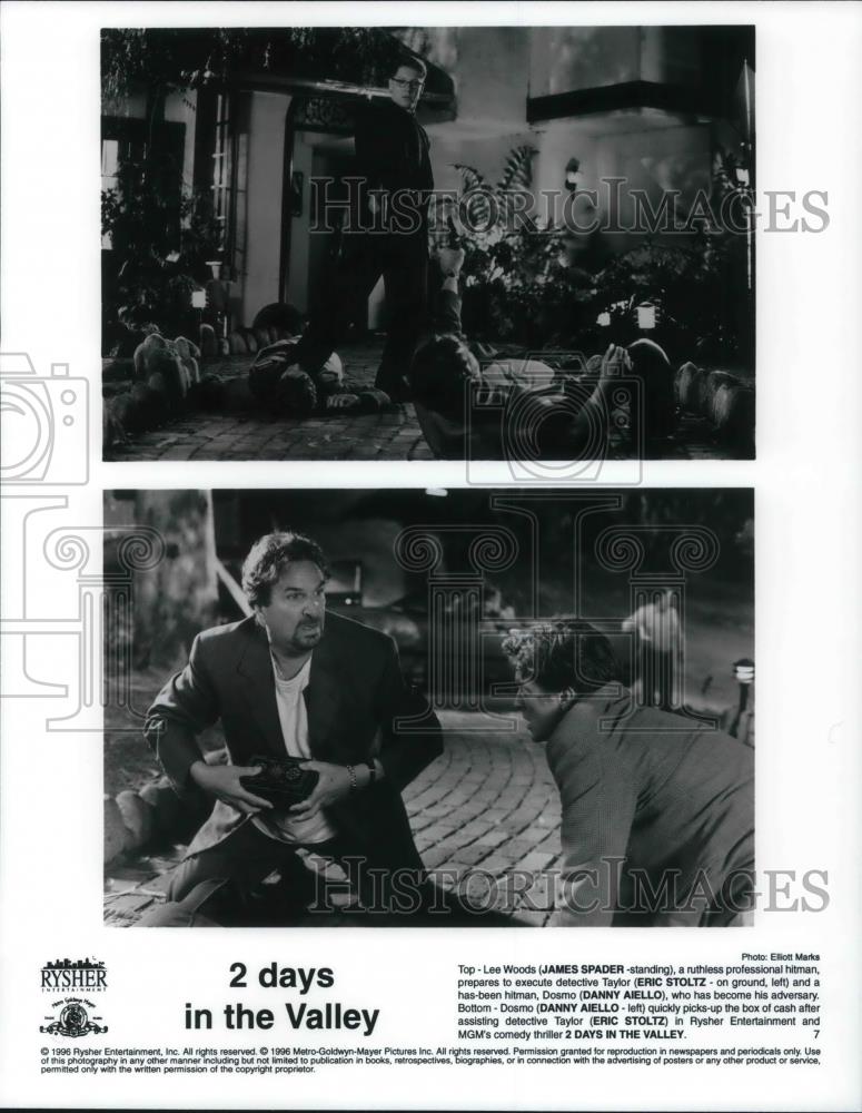 1996 Press Photo James Spader Eric Stoltz Danny Aiello in 2 days in the Valley - Historic Images