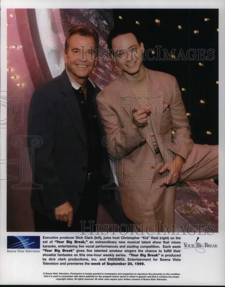 1999 Press Photo Dick Clark and Christopher Kid Reid in Your Big Break - Historic Images