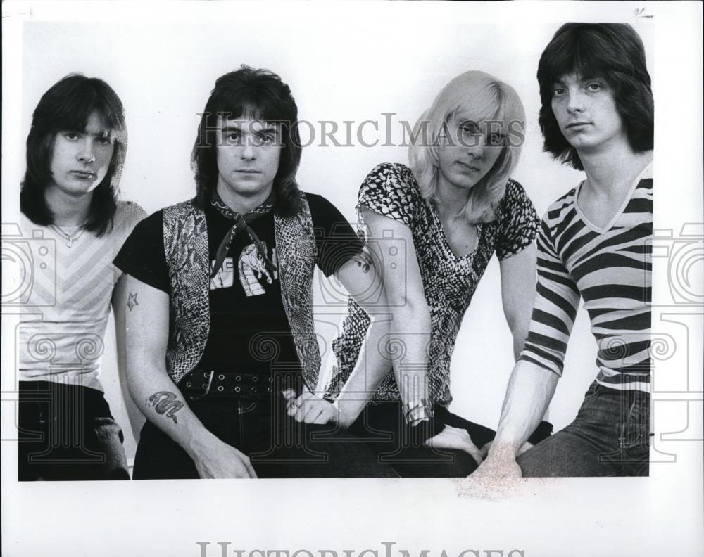1983 Press Photo Jeff Wray, Snake Rock, Spike Wray, Bert Sheel of Snake Rock - Historic Images
