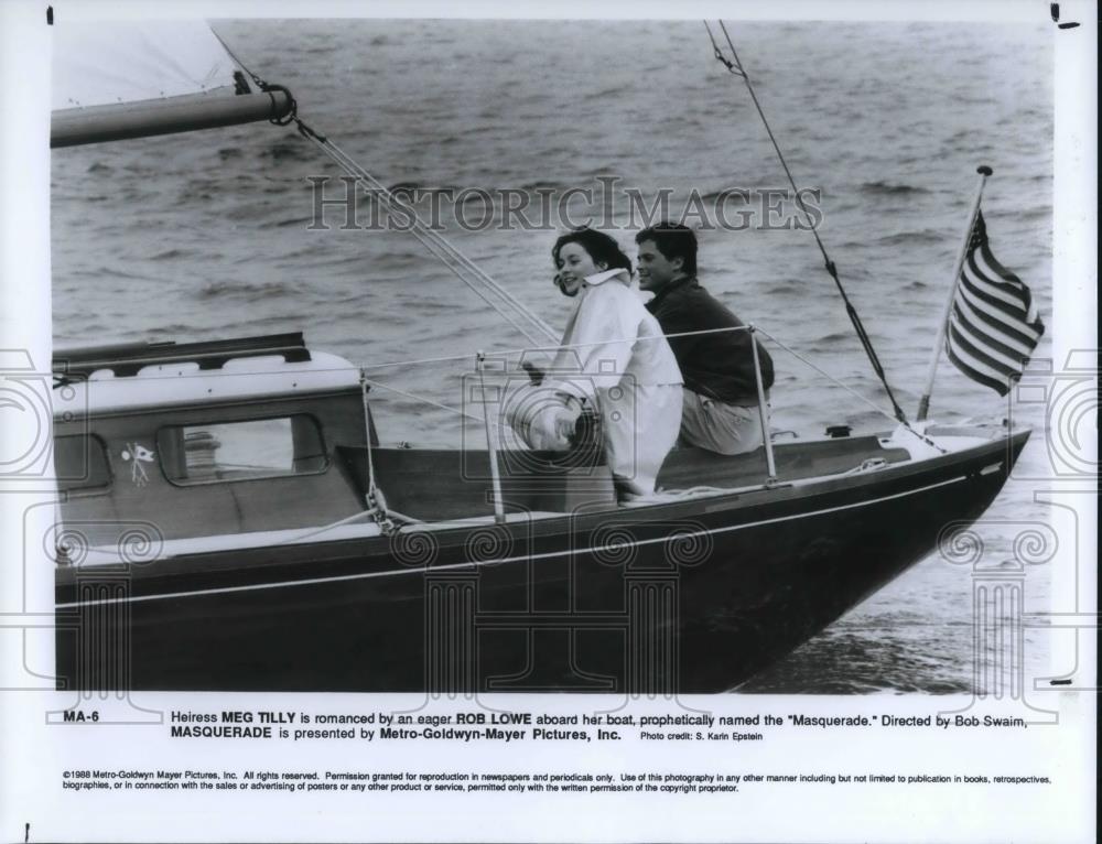 1988 Press Photo Meg Tilly and Rob Lowe in Masquerade - cvp22970 - Historic Images