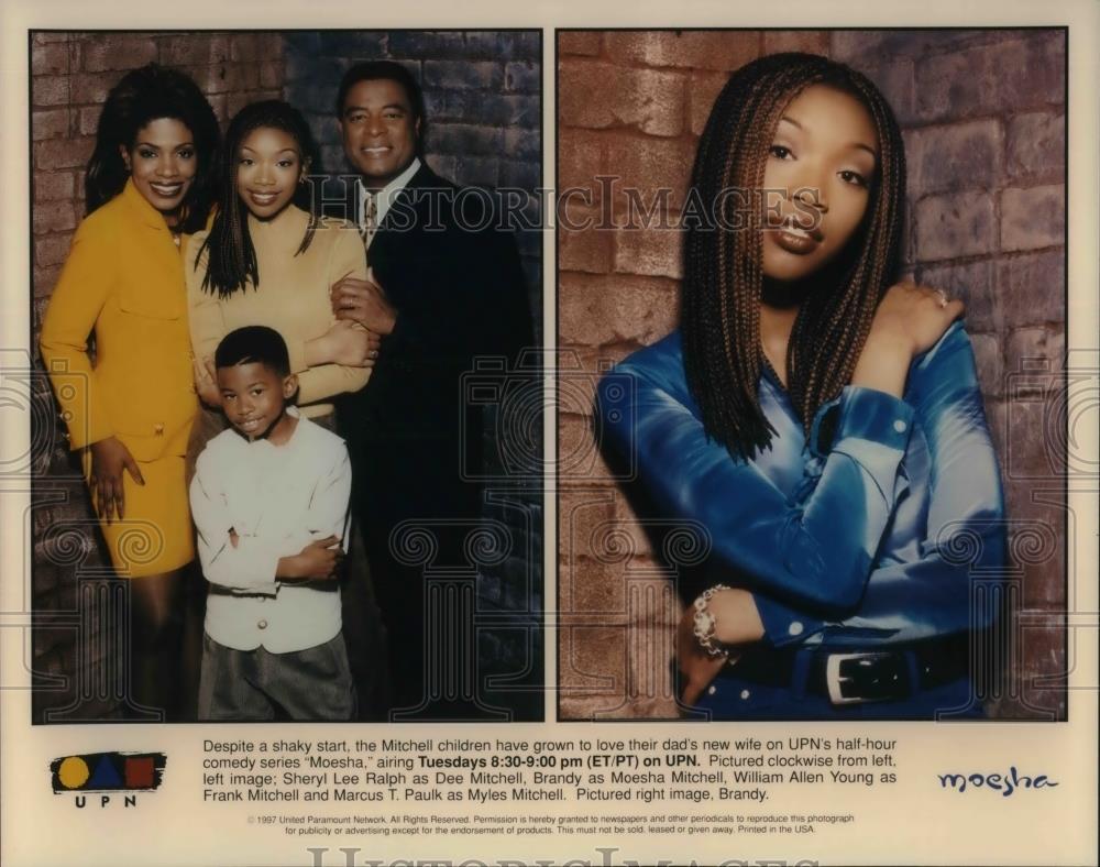 1997 Press Photo Sheryl Ralph Brandy William Young Marcus Paulk on Moesha - Historic Images