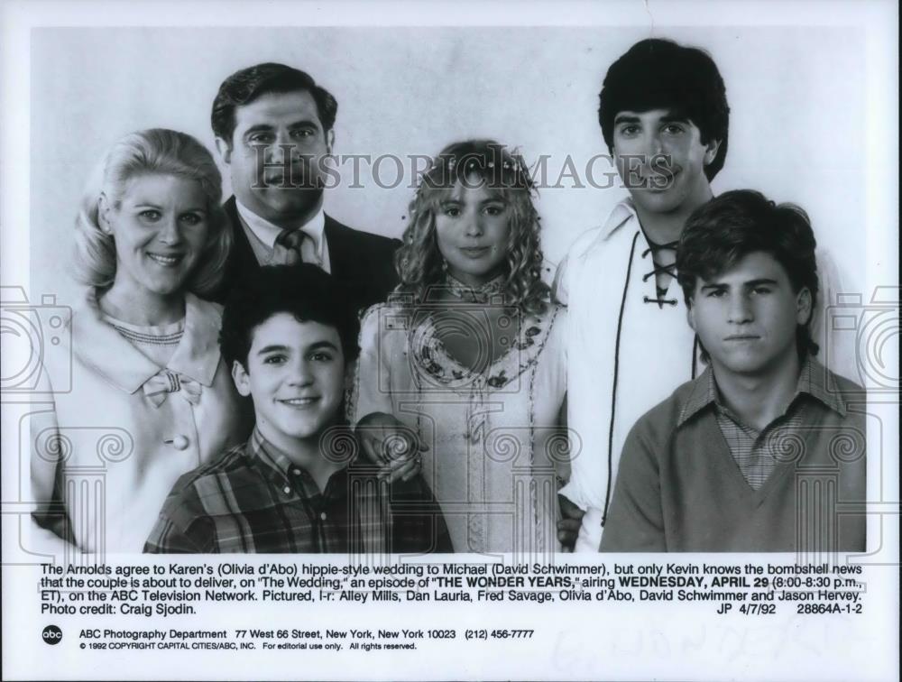 1992 Press Photo Olivia d&#39;Abo, David Schwimmer, in The Wonder Years - cvp20000 - Historic Images