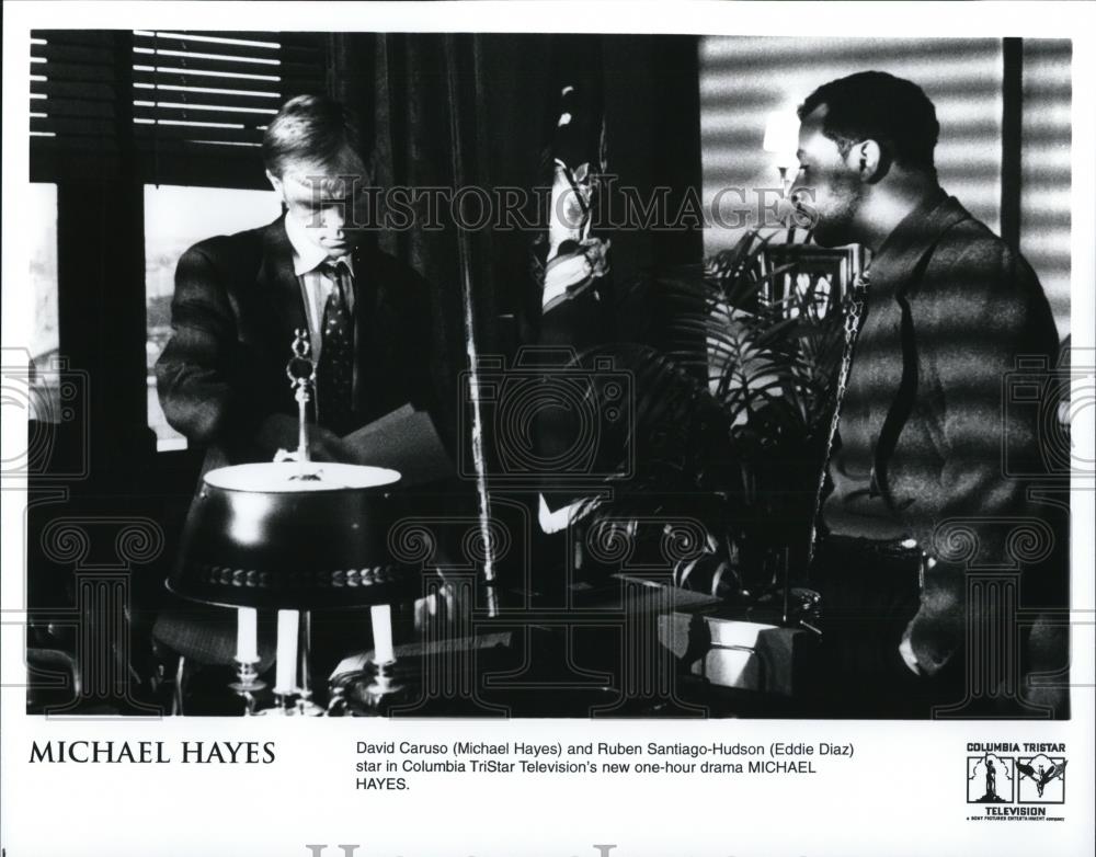 Undated Press Photo David Caruso and Ruben Santiago-Hudson in Michael Hayes - Historic Images