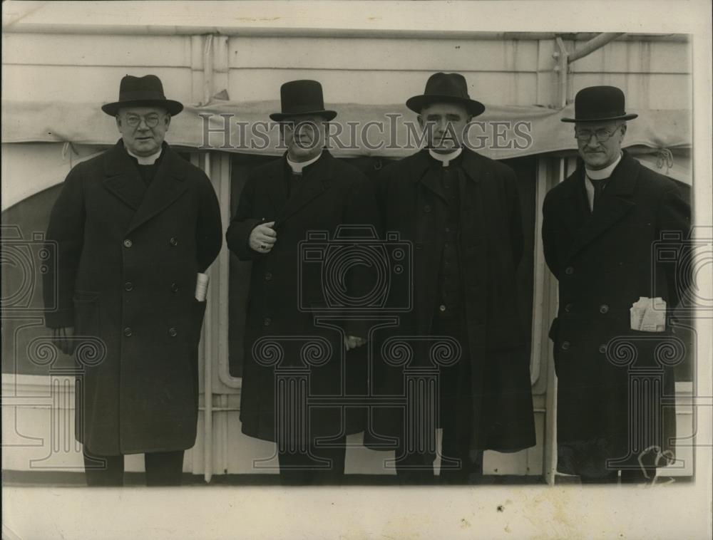 1928 Press Photo Cleveland Bishop Joseph Schrembs, TC O'Reilly,Mgr J McFadden - Historic Images