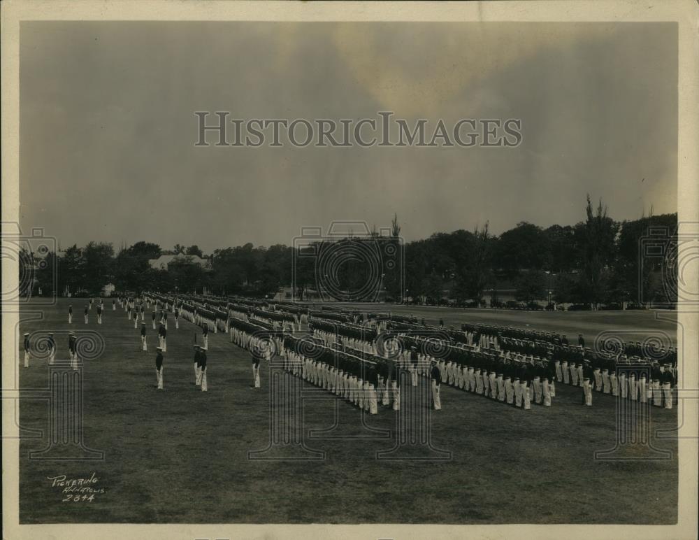 1938 Press Photo US Naval Academy Regiment of Midshipmen in Dress Parade - Historic Images