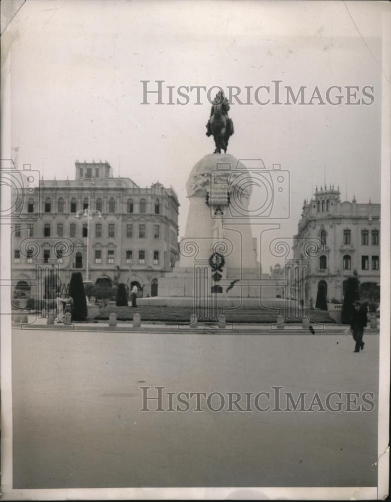 1938 Press Photo Plaza San Martin in Lima,Peru - Historic Images