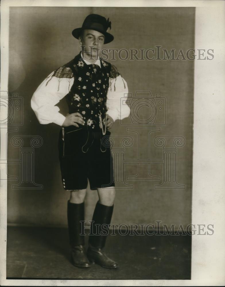 1929 Press Photo Slovenian Man in Traditional Costume / Dress - Historic Images