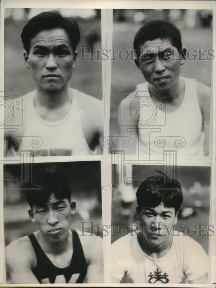 1932 Press Photo Japans Olypic track M Kitamoto, S Takemaka, S Mochidzuki - Historic Images