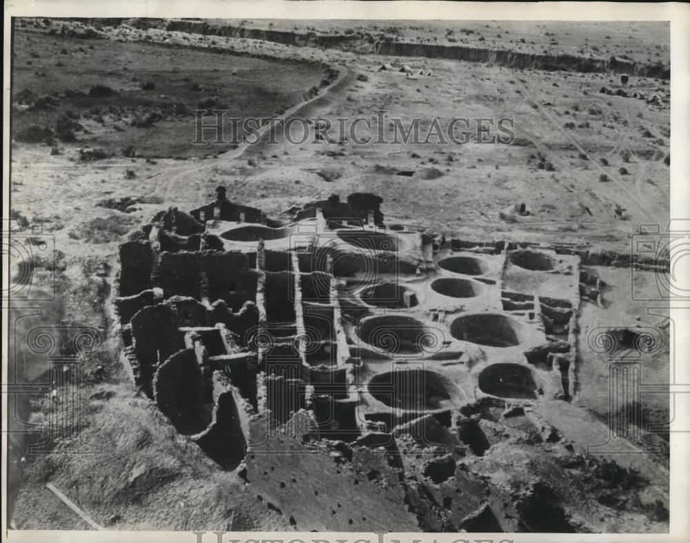 1929 Press Photo Aerial View of East End of Pueblo Bonito 1926 - Historic Images