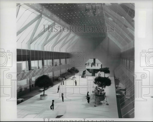 1978 Press Photo Extended two floors model of Goodyear Technical Center in Akron - Historic Images