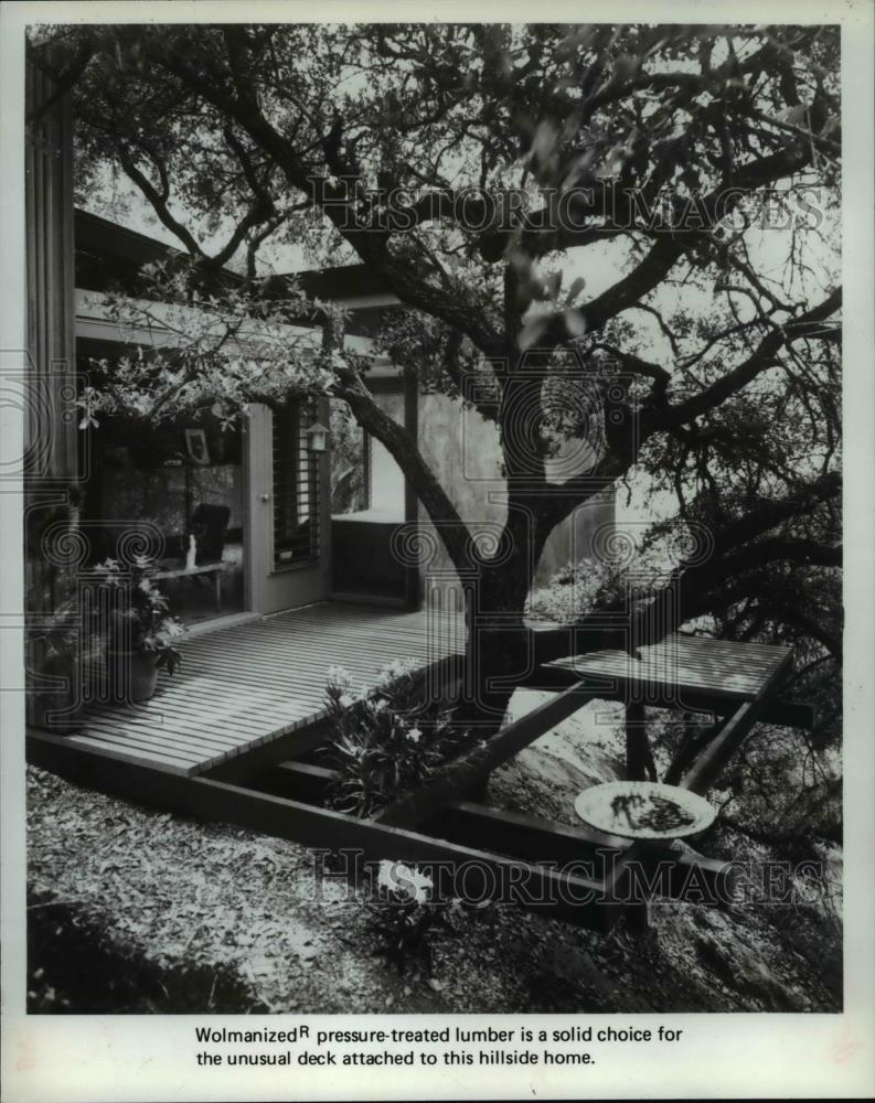 Press Photo The unusual deck attached to the hillside home - cva68817 - Historic Images