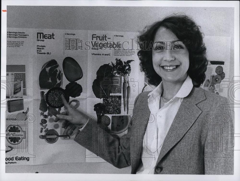 1980 Press Photo Susan Rapoport with the Food posters - Historic Images